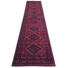 Load image into Gallery viewer, Red and blue patterned rug on a white background