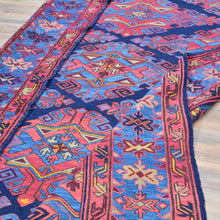 Load image into Gallery viewer, Hand-Woven Vintage Russian Soumak Kazak Design Handmade Rug (Size 5.11 X 11.4) Cwral-11967