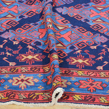 Load image into Gallery viewer, Hand-Woven Vintage Russian Soumak Kazak Design Handmade Rug (Size 5.11 X 11.4) Cwral-11967