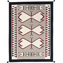 Load image into Gallery viewer, Decorative rug with geometric pattern on a beige background