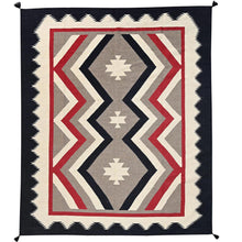 Load image into Gallery viewer, Decorative rug with geometric pattern on a plain background