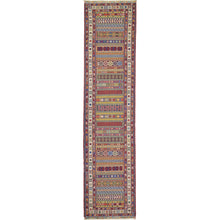 Load image into Gallery viewer, Long, narrow patterned rug on a white background
