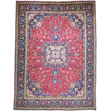 Load image into Gallery viewer, Hand-knotted Vintage Persian Oriental rug 10x13, multicolor red tribal design — Classic World Oriental Rugs