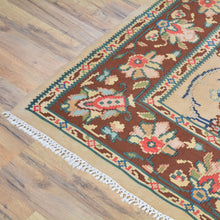 Load image into Gallery viewer, Bulgarian tribal kilim rug 6.5 x 9.3 ft, 100% wool flatweave, ivory multicolor — Classic World Rugs NM
