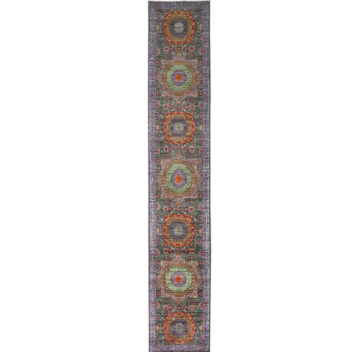 Hand-Knotted Handmade Mamluk Design 100% Wool Rug (Size 2.5 X 13.10) Cwral-10731