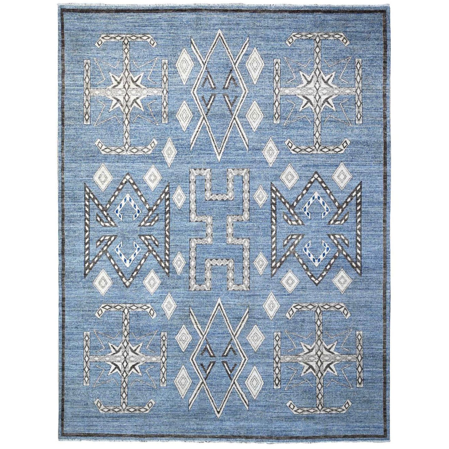 Fine Hand-Knotted Southwestern Design Handmade Wool Rug (Size 9.0 X 11.11) Cwral-10737