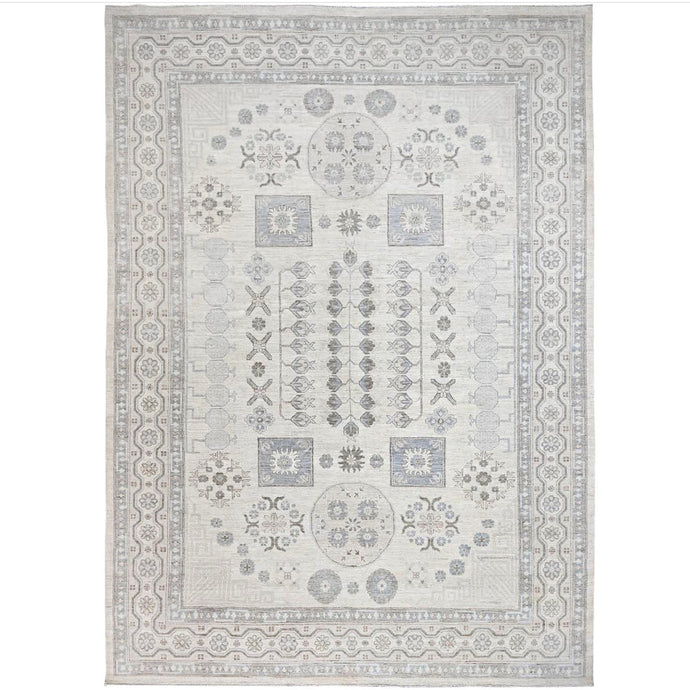 Hand-Knotted Peshawar Chobi Khotan Design Handmade Wool Rug (Size 9.11 X 13.6) Cwral-10746