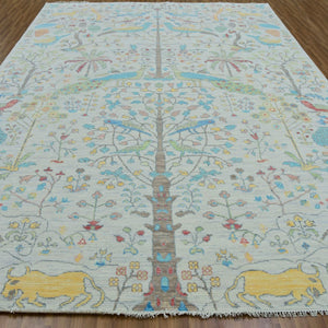 Hand-Knotted Paradise Birds & Animals Design Handmade Rug (Size 10.1 X 13.10) Cwral-10758