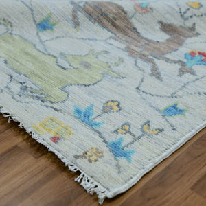 Hand-Knotted Paradise Birds & Animals Design Handmade Rug (Size 10.1 X 13.10) Cwral-10758