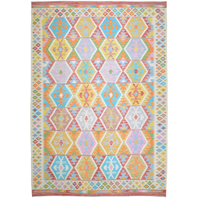 Hand-Woven Reversible Traditional Design Handmade Kilim Rug (Size 8.3 X 11.4) Cwral-10779