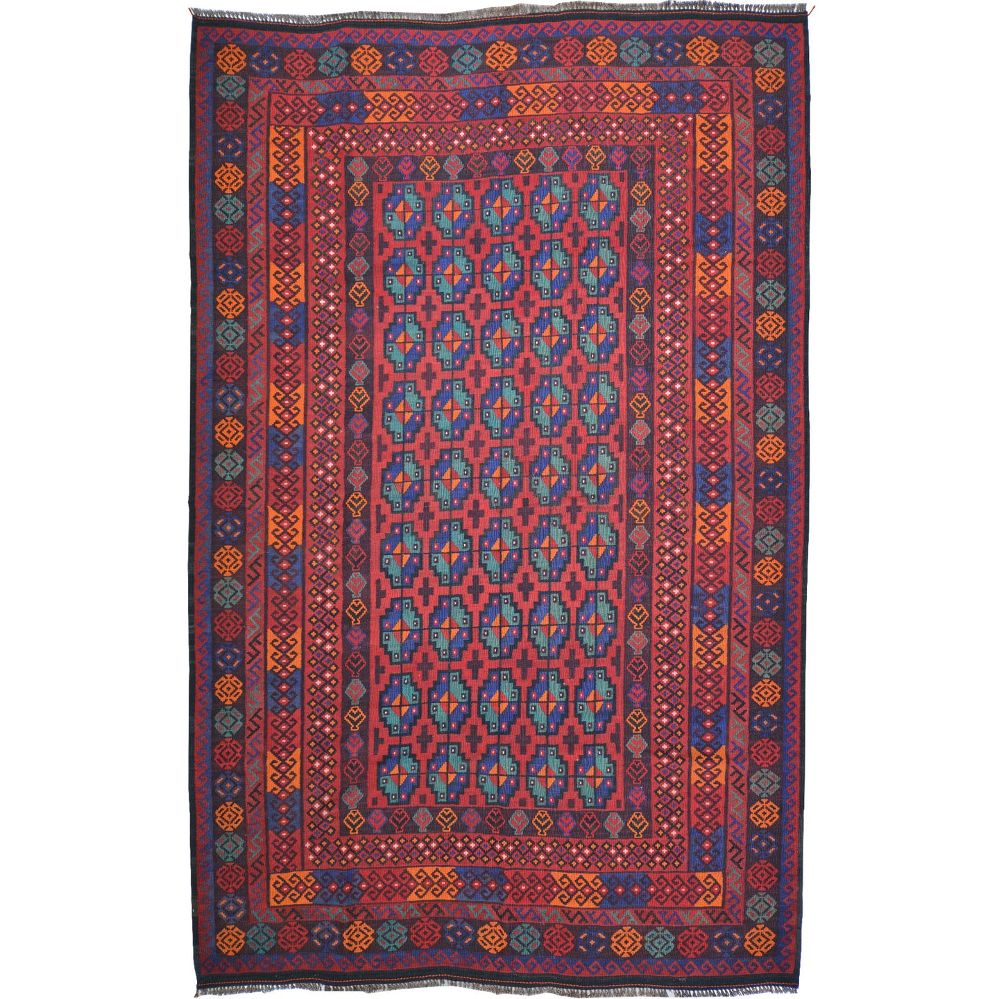 Hand-Woven Reversible Traditional Design Handmade Kilim Rug (Size 6.6 X 9.8) Cwral-10788