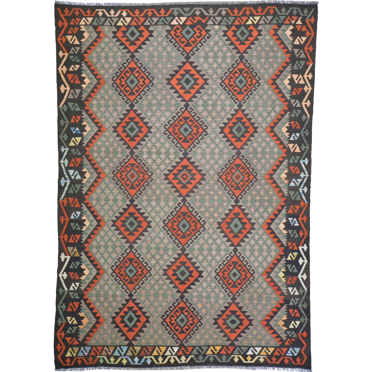 Hand-Woven Reversible Traditional Design Handmade Kilim Rug (Size 6.9 X 9.5) Cwral-10791