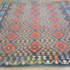 Hand-Woven Reversible Traditional Design Handmade Kilim Rug (Size 6.9 X 9.5) Cwral-10794