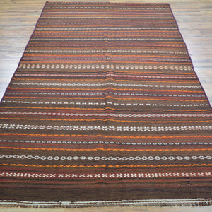 Hand-Woven Traditional Design Sumak Handmade Kilim Rug (Size 4.3 X 9.2) Cwral-10812