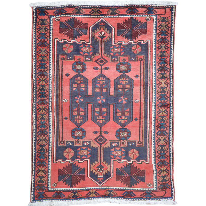 Hand-Knotted Vintage Traditional Design Handmade Wool Rug (Size 4.10 X 6.8) Cwral-10818