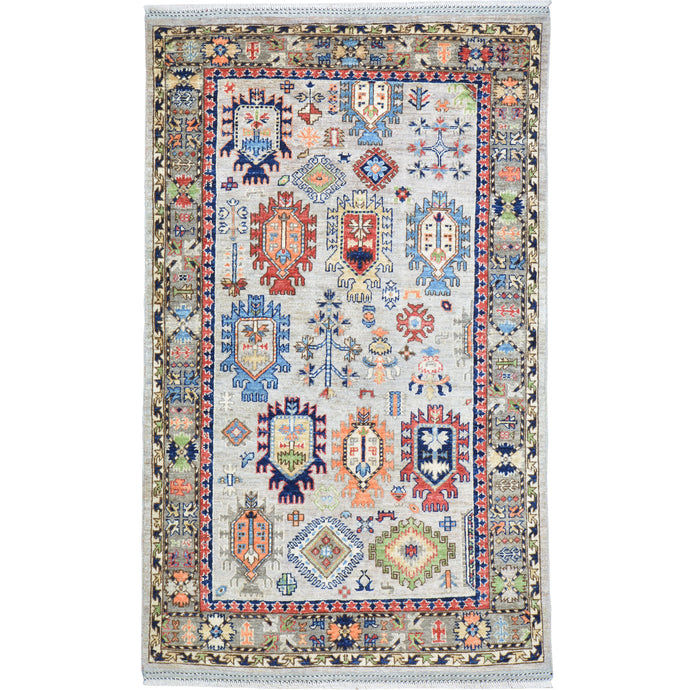 Hand-Knotted Berber Traditional Design Handmade Wool Rug (Size 4.0 X 6.2) Cwral-10821