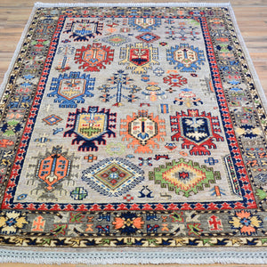 Hand-Knotted Berber Traditional Design Handmade Wool Rug (Size 4.0 X 6.2) Cwral-10821