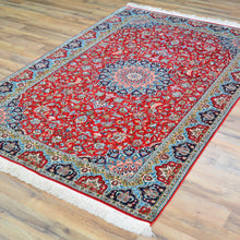 Load image into Gallery viewer, Hand-Knotted Kashmiri Silk Traditional Design Handmade Rug (Size 4.1 X 6.2) Cwral-10824