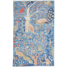 Load image into Gallery viewer, Hand-Knotted Paradise Birds Design Handmade Wool  Rug (Size 3.2 X 4.11) Cwral-10839