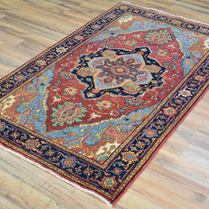 Hand-Knotted Fine Oriental Heriz Design Wool Handmade Rug (Size 3.1 X 5.3) Cwral-10854