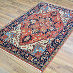 Hand-Knotted Fine Oriental Heriz Design Wool Handmade Rug (Size 3.1 X 5.2) Cwral-10857