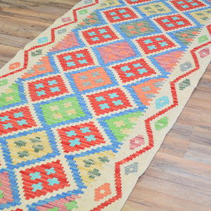 Hand-Woven Reversible Momana Kilim Handmade Wool Rug (Size 2.9 X 8.3) Cwral-10866