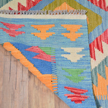 Load image into Gallery viewer, Hand-Woven Reversible Geometric Design 100% Wool Kilim Rug (Size 3.4 X 5.0) Cwral-10875