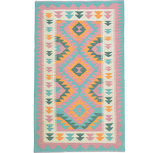 Load image into Gallery viewer, Hand-Woven Reversible Geometric Design 100% Wool Kilim Rug (Size 3.9 X 6.0) Cwral-10878