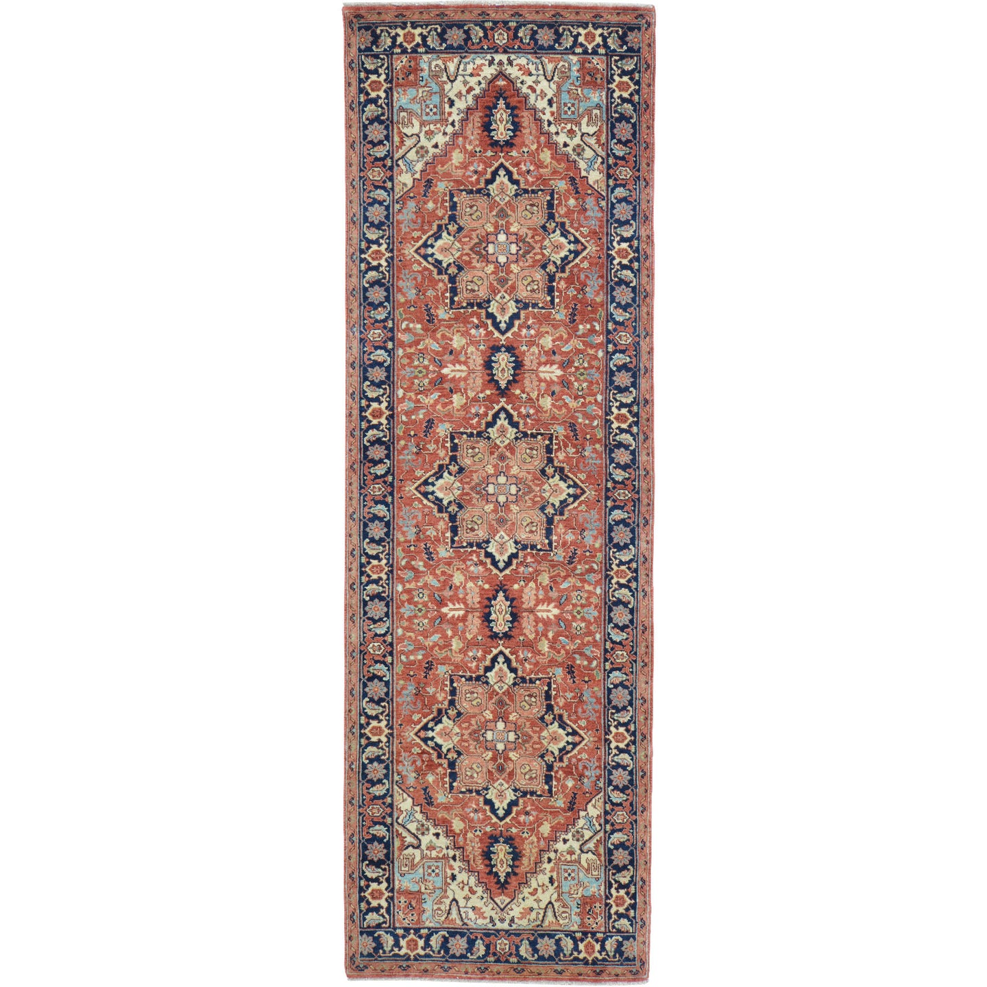 Hand-Knotted Fine Traditional Heriz Design Handmade Wool Rug (Size 2.7 X 8.0) Cwral-10887