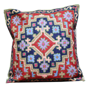 16 x 16 Traditional Floral Design Handmade Wool Pillow Cover Cwpal-10003