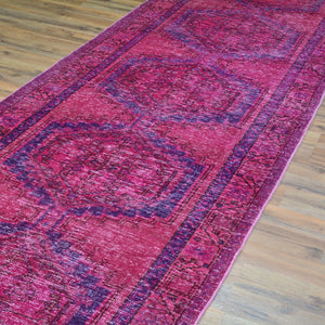 Hand-Knotted Tribal Overdyed Handmade Oriental 100% Wool Rug (Size 3.1 X 11.0) Brral-5532
