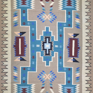 Hand-Woven Reversible Southwestern Design Handmade Wool Kilim (Size 10.0 X 13.10) Cwral-10299