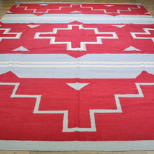 Load image into Gallery viewer, Hand-Woven Reversible Southwestern Design Handmade Wool Kilim (Size 10.0 X 13.8) Cwral-10302