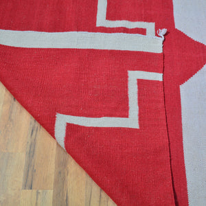 Hand-Woven Reversible Southwestern Design Handmade Wool Kilim (Size 10.0 X 13.8) Cwral-10302