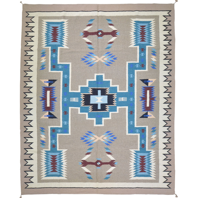 Hand-Woven Reversible Southwestern Design Handmade Wool Kilim (Size 8.1 X 9.8) Cwral-10311