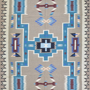Hand-Woven Reversible Southwestern Design Handmade Wool Kilim (Size 8.1 X 9.8) Cwral-10311