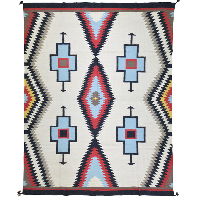 Hand-Woven Reversible Southwestern Design Handmade Wool Kilim (Size 8.0 X 10.1) Cwral-10314