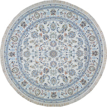 Load image into Gallery viewer, Hand-Knotted Oriental Wool Silk Nain Design Handmade Round Rug (Size 6.1 X 6.1) Cwral-10326