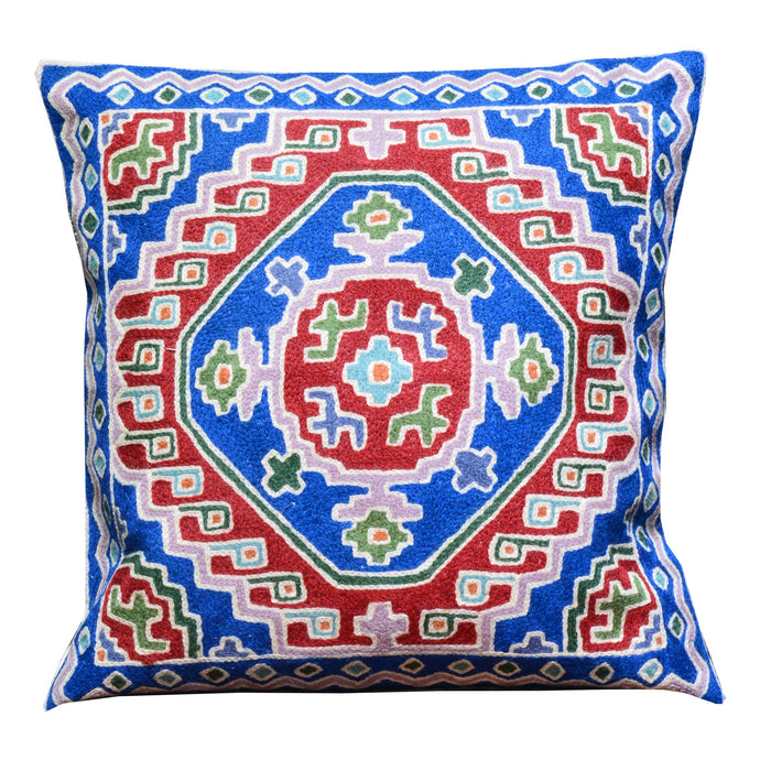 16 x 16 Traditional Floral Design Handmade Wool Pillow Cover Cwpal-9000