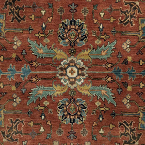 Hand-Knotted Antique Serapi Design Handmade Wool Rug (Size 8.1 X 10.1) Cwral-10566