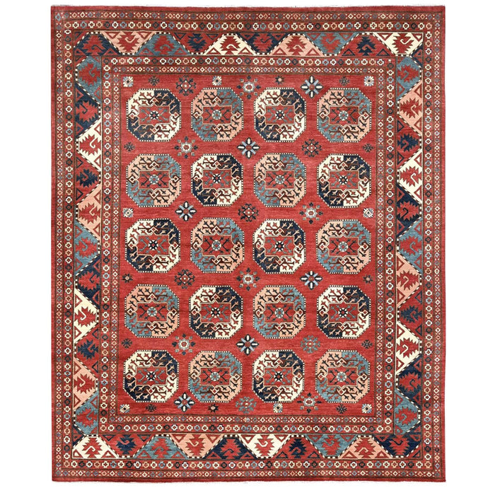 Hand-Knotted Peshawar Ersari Handmade Wool Rug (Size 8.2 X 9.10) Cwral-10569