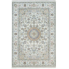 Load image into Gallery viewer, Hand-Knotted Oriental Indo Nain Design Wool &amp; Silk Handmade Rug (Size 6.1 X 9.1) Cwral-10584