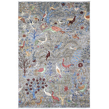 Load image into Gallery viewer, Hand-Knotted Handmade Tribal Paradise Birds Wool Rug (Size 5.11 X 8.10) Cwral-10596