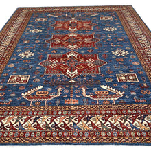 Load image into Gallery viewer, Fine Hand-Knotted Blue Kazak Design Handmade Wool Rug (Size 8.3. X 10.0) Cwral-10599