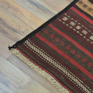 Hand-Woven Afghan Tribal Surmai Kilim 100% Wool Rug (Size 2.7 X 13.5) Brral-3279