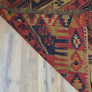 Hand-Woven Tribal Turkish Reversible Wool Oriental Kilim Rug (Size 3.5 X 8.4) Cwral-3285