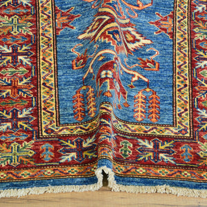 Hand-Knotted Fine Super Kazak Tribal Handmade 100% Wool Rug (Size 2.9 X 12.10) Cwral-4494
