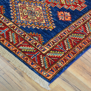 Hand-Knotted Fine Super Kazak Handmade 100% Wool Rug (Size 2.9 X 19.6) Cwral-4560