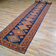 Load image into Gallery viewer, Hand-Knotted Fine Super Kazak Handmade 100% Wool Rug (Size 2.9 X 19.6) Cwral-4560