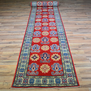 Hand-Knotted Oriental Kazak Tribal Design Handmade 100% Wool Rug (Size 2.7 X 16.5) Brral-4611